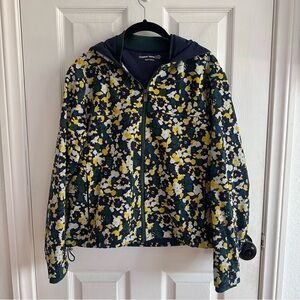 Outdoor Voices RecTrek Hoodie Jacket Mineral Bloom Floral Blue Green Size Small